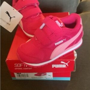 Puma Pink Sneakers with Velcro Straps